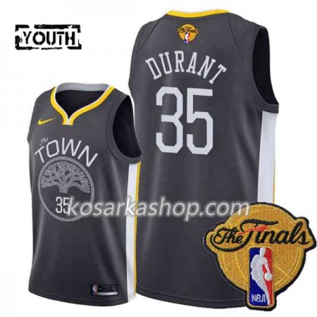 Dres Golden State Warriors Kevin Durant 35 Black Town 2018 NBA Finals Patch Nike Swingman - Dječji
